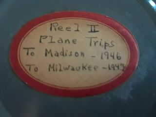 Vintage 16mm film home movie PLANE TRIPS,  Madison,  Milwaukee 1946 - 1947 - 7 