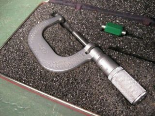 Old Vintage Machining Machinist Tools Starrett 1 - 2 Inch Micrometer Fine