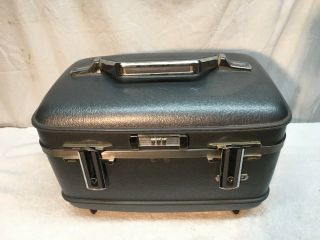 Vintage Hard Shell American Tourister Grey Carry On With Key Lock