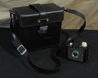 Vintage 1950s Kodak Brownie Holiday Flash Camera With Case And Strap