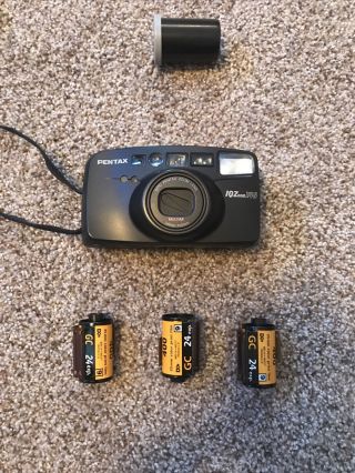 Pentax Iqzoom 140 Camera With 3 Rolls Of Kodak Max Film Rarely