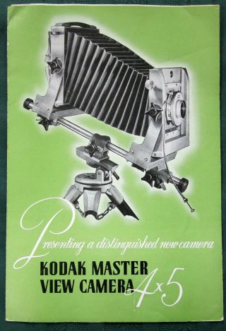 Kodak Master View Camera 4x5 Orig 1947 Advertising Brochure
