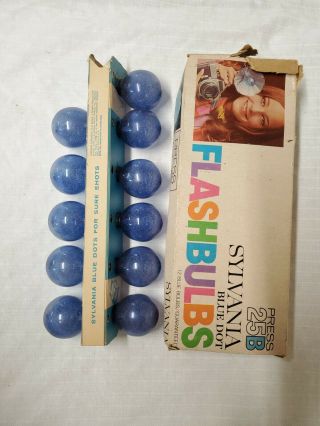 Vintage Sylvania Blue Dot Flashbulbs Press 25b Box Of 11