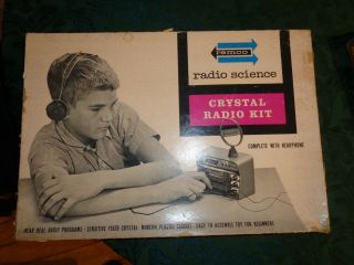 Vintage 1960’s Remco Radiocraft Crystal Radio Kit,  Bonus Cat 