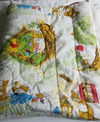 Vintage Sears Winnie The Pooh Baby Crib Blanket Quilt Comforter