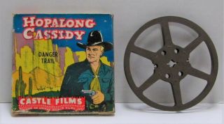 Hoppalong Cassidy Danger Trail 8mm Film Box Metal Reel Only Empty No Film
