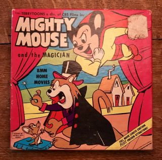 1962 Terrytoons Mighty Mouse & The Magician 8mm Movie Film 218 B&w