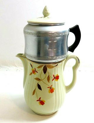 Vintage Autumn Leaf Coffee Pot / Drip Percolator 8 Cup Set