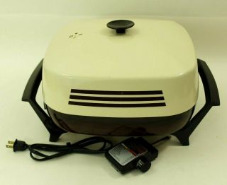 West Bend 12 " Square Electric Skillet With Sensa Temp Control Vintage Almond