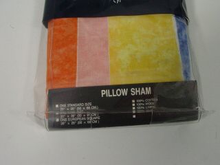 Vintage Ralph Lauren pillow sham European Square watercolor stripes 100 cotton 2