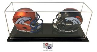 Acrylic Table Counter Or Desk Top Double Mini Helmet Display Case Uv Protect