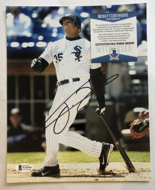 Frank Thomas Signed Autographed Chicago White Sox 8x10 Photo Beckett 1