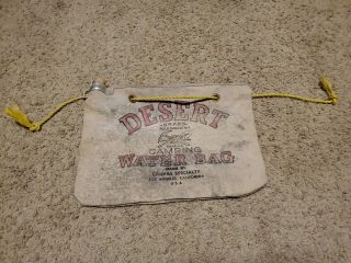 Vintage Desert Brand Camping Water Bag Canvas Specialty Los Angeles 15 " X 11 "