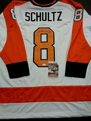 Dave Schultz Philadelphia Flyers Autographed White Style Jersey Xl - Jsa