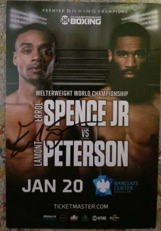 Errol Spence Jr.  Signed Autographed Hbo Promo Card 4x6 Boxing P4p Champion