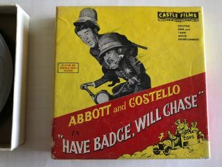 Castle 8mm Film No.  850 Abbott And Costello " Have Badge,  Will Chase "