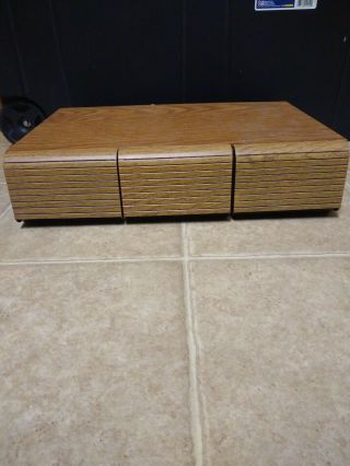 Vintage Faux Wood Grain Audio Cassette Tape Cabinet Storage Holder 36