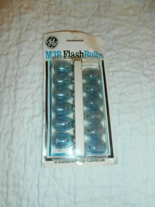 Vintage General Electric Camera Flash Bulbs 12 Blue Ge M3b Nos
