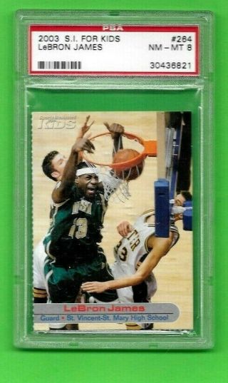 Lebron James 2003 Sports Illustrated For Kids Rookie 264 Psa 8 Nm -
