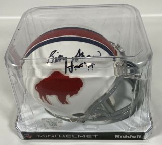 Billy Shaw Buffalo Bills Autographed Mini - Helmet Hof 99 Transcribed