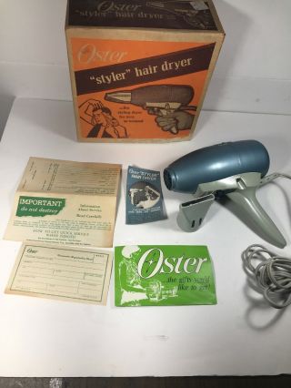 Oster Styler Hair Dryer Vintage Model 370 - 01 Hot/cold Settings & It Runs