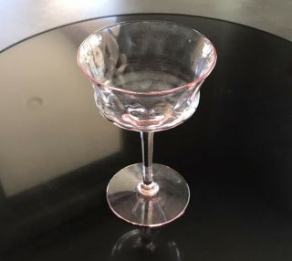 Vintage Pink Depression Glass Goblets,  Set Of Twelve