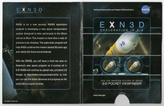 Nasa Exploration In 3d Exn3d Viewer And 4 3 - D Stereo Prints In Fold Out Brochure