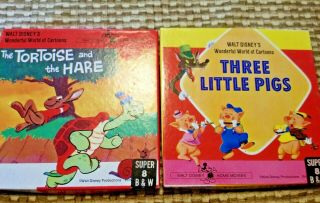 Vintage 8 Mm Movies 3 Little Pigs - Tortoise An The Hare