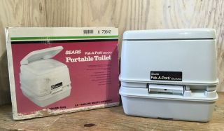 Vintage Sears Pak - A - Potti 2000 Two - Piece Portable Travel Toilet Camping Rv 