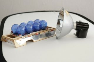 Graflex 4x5 Flash Head 2745 W/reflective Dish Art Deco Rt Angle Adapter W/bulbs