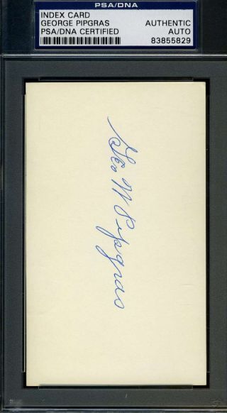 George Pipgras Psa/dna Certified 3x5 Index Card Signed Authentic Autograph