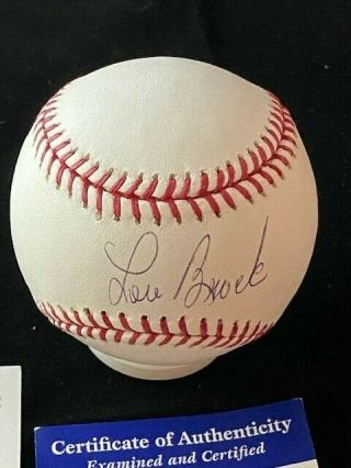 Lou Brock - Signed Autographed Rawlings Oml Baseball - Psa