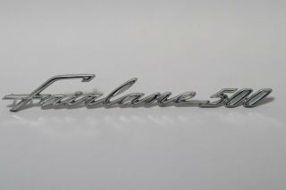 Vintage 1962 Ford Fairlane 500 Rh Passenger Side Chrome Fender Emblem Badge Oem
