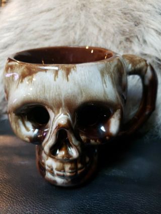 Skeleton Skull Ceramic Halloween Coffee Mug Cup Vintage 1970’s Made In Japan