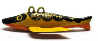 Awesome Little Minnow Folk Art Fish Spearing Decoy Ice Fishing Lure