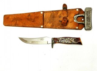 Vintage Knapp Sport Saw With Sheath,  Hunting Knife Pioneer Co Boise Idaho
