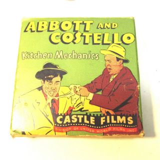 16 Mm Castle Films Abbott & Costello " Kitchen Mechanics " 812