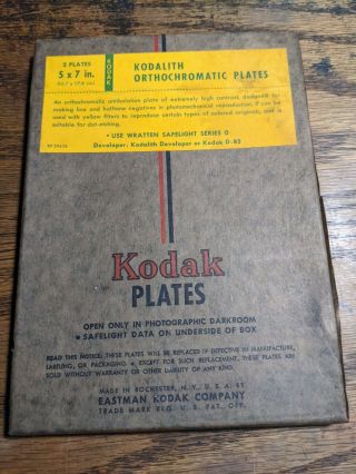 Kodak Graphic Arts Kodalith Orthochromatic Plates Vintage 5x7 Photography