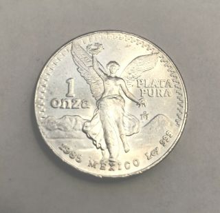 Vintage 1985 Mexican Pure Silver Libertad 1 Oz.  999 Fine Silver Coin