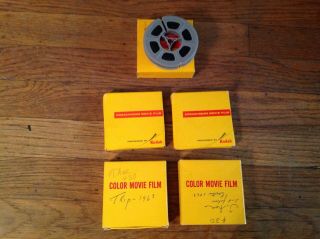 Vintage 5 Amateur 8mm Film Home Movies 1960s (vacations) In Boxes -