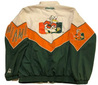 Vintage University Miami Hurricanes Windbreaker Jacket 90s Men 