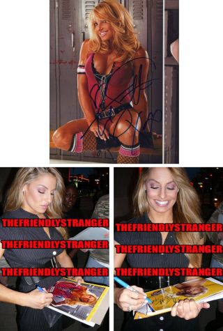 Trish Stratus Signed Autographed 8x10 Photo M - Proof - Sexy Wwe Diva Champ