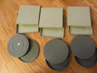 Six 400ft 8mm Film Movie Can Canisters 7 1/2 " 8 Mm Baia Vintage