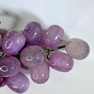 Vintage Stone Purple Grapes And Leaves 8 Inches 3