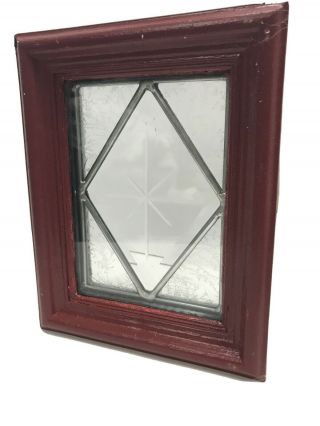 Leaded Etched Glass Sidelight House Door Window Double - Paned Vintage Salvage