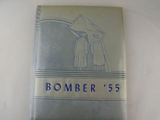 1955 Brownstown Community High School Bomber Yearbook Illinois Il Annual Vintage