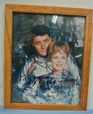 Vintage Autographed Photo Of June Lockhart With Guy Williams Lost In Space