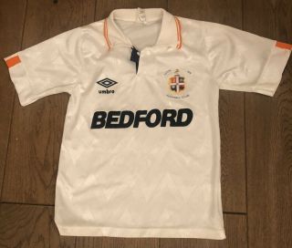 Luton Town 1989 - 1990 Vintage Home Football Shirt Umbro Youth