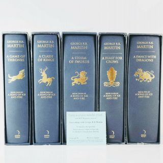 George R.  R.  Martin: A Game Of Thrones - Volumes 1 - 5 - First Editions - Signed