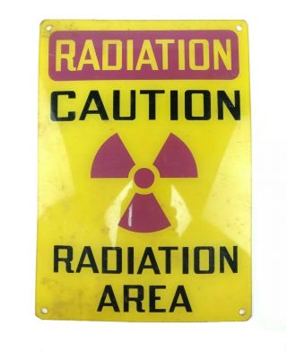 Vintage Caution Radiation Area Acrylic Sign Symbol B3